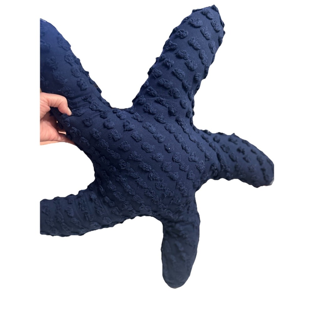 Starfish Shaped Navy Throw Pillow Beach House Decor Vacation Home Ocean Cottage